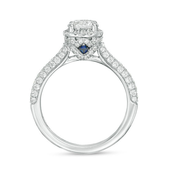 Vera Wang Love Collection 1-5/8 CT. T.w. Certified Diamond Frame Engagement Ring in 14K White Gold (I/Si2)