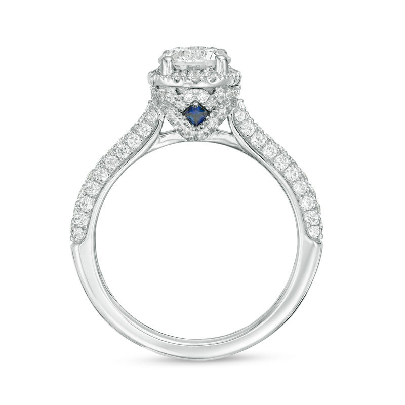 Main Image 3 of Vera Wang Love Collection 1-5/8 CT. T.W. Certified Diamond Frame Engagement Ring in 14K White Gold (I/SI2)
