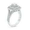 Thumbnail Image 2 of Vera Wang Love Collection 1-1/2 CT. T.W. Diamond Double Cushion Frame Engagement Ring in 14K White Gold