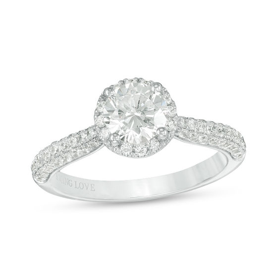 Vera Wang Love Collection 1-5/8 CT. T.w. Certified Diamond Frame Engagement Ring in Platinum (I/Si2)