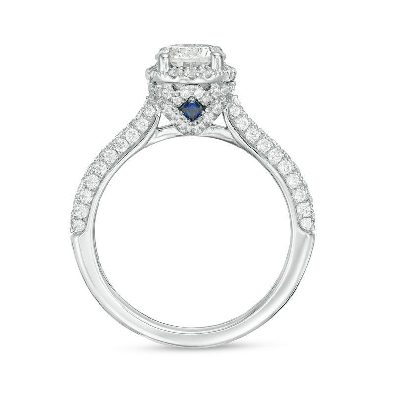 Main Image 3 of Vera Wang Love Collection 1-5/8 CT. T.W. Certified Diamond Frame Engagement Ring in Platinum (I/SI2)