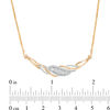 Thumbnail Image 2 of 1/2 CT. T.W. Diamond Twist Wave Necklace in 10K Gold - 15.5"