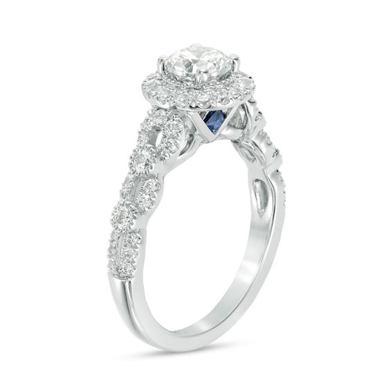 Vera Wang Love Collection 1-1/4 CT. T.w. Diamond Frame Vintage-Style Engagement Ring in 14K White Gold