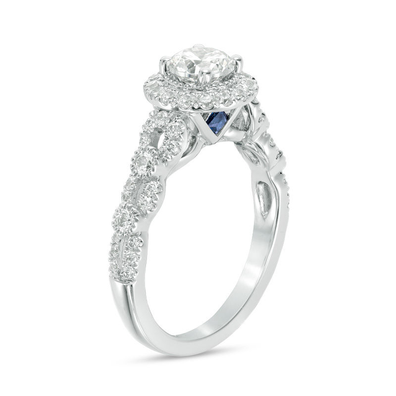 Vera Wang Love Collection 1-1/4 CT. T.W. Diamond Frame Vintage-Style Engagement Ring in 14K White Gold