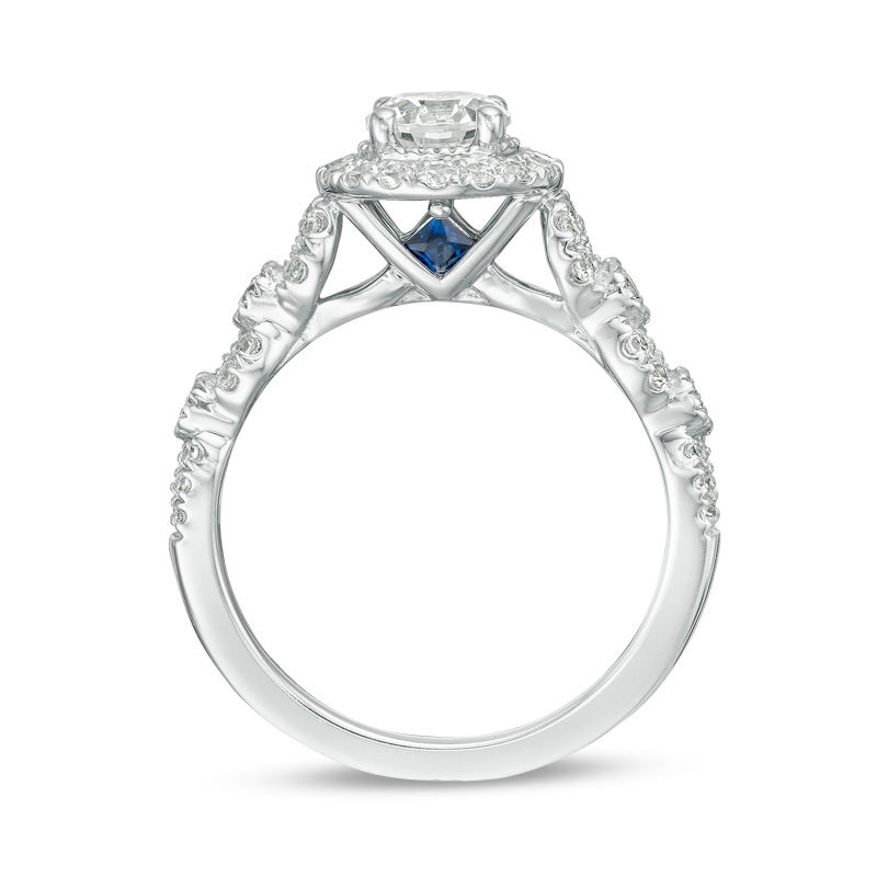 Main Image 3 of Vera Wang Love Collection 1-1/4 CT. T.W. Diamond Frame Vintage-Style Engagement Ring in 14K White Gold