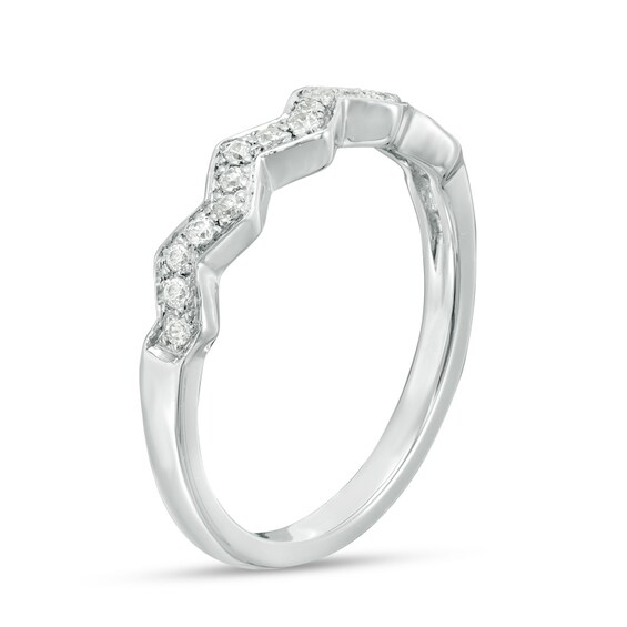 1/10 CT. T.w. Diamond Zig-Zag Band in 10K White Gold