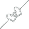 Thumbnail Image 1 of Diamond Accent Interlocking Hearts Bracelet in Sterling Silver - 7.5"