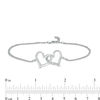 Thumbnail Image 3 of Diamond Accent Interlocking Hearts Bracelet in Sterling Silver - 7.5"