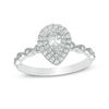 Thumbnail Image 0 of 1/2 CT. T.W. Pear-Shaped Diamond Double Frame Vintage-Style Engagement Ring in 14K White Gold