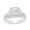 Thumbnail Image 1 of Vera Wang Love Collection 2-1/4 CT. T.W. Emerald-Cut Diamond Frame Engagement Ring in 14K White Gold (I/SI2)