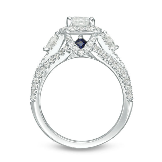 Vera Wang Love Collection 2-1/4 CT. T.w. Certified Emerald-Cut Diamond Frame Engagement Ring in Platinum (I/Si2)