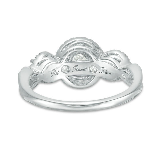 1 CT. T.w. Diamond Past Present FutureÂ® Frame Twist Engagement Ring in 14K White Gold