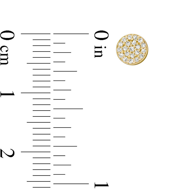 Main Image 2 of 1/8 CT. T.W. Diamond Circle Stud Earrings in 10K Gold