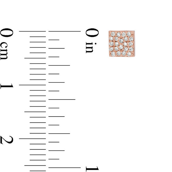 1/8 CT. T.w. Diamond Square Stud Earrings in 10K Rose Gold