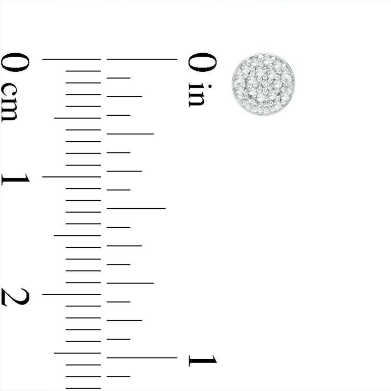 1/8 CT. T.W. Diamond Circle Stud Earrings in 10K White Gold