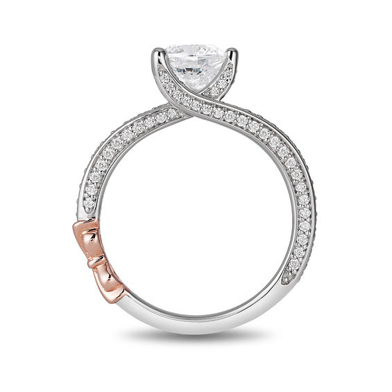 Limited Edition Enchanted Disney Snow White 1-1/2 CT. T.w. Diamond Bow Engagement Ring in 14K Two-Tone Gold