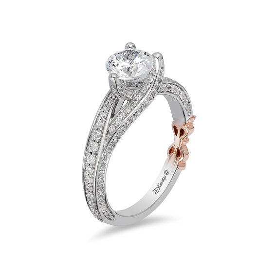 Limited Edition Enchanted Disney Snow White 1-1/2 CT. T.w. Diamond Bow Engagement Ring in 14K Two-Tone Gold