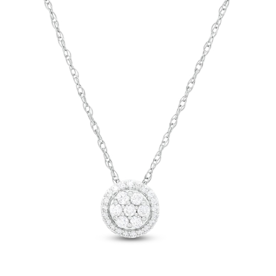 1/4 CT. T.w. Composite Diamond Frame Pendant in 10K White Gold