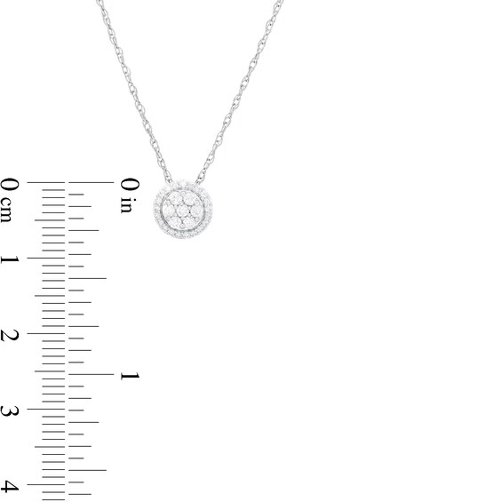 1/4 CT. T.w. Composite Diamond Frame Pendant in 10K White Gold
