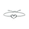 Thumbnail Image 1 of The Kindred Heart from Vera Wang Love Collection 1/10 CT. T.W. Diamond and Sapphire Bracelet in Sterling Silver - 9.0"