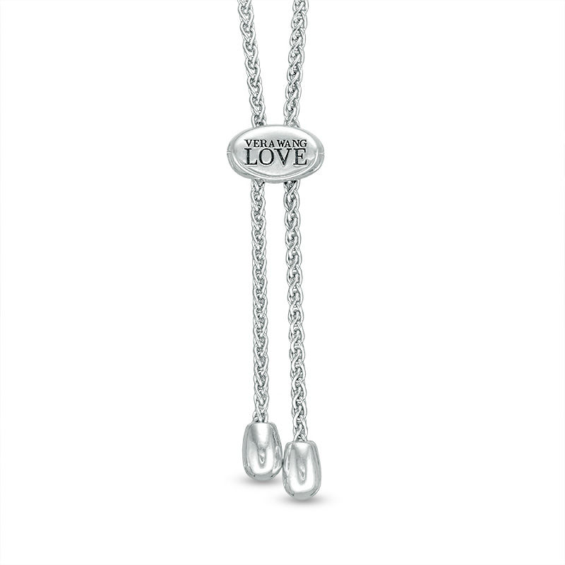 Main Image 2 of The Kindred Heart from Vera Wang Love Collection 1/10 CT. T.W. Diamond and Sapphire Bracelet in Sterling Silver - 9.0"