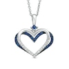 Thumbnail Image 0 of The Kindred Heart from Vera Wang Love Collection Sapphire and 1/10 CT. T.W. Diamond Pendant in Sterling Silver - 19"
