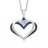 Thumbnail Image 1 of The Kindred Heart from Vera Wang Love Collection Sapphire and 1/10 CT. T.W. Diamond Pendant in Sterling Silver - 19"