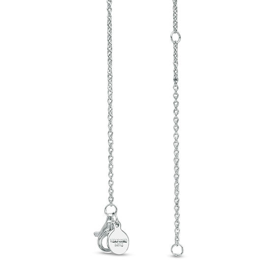The Kindred Heart from Vera Wang Love Collection Sapphire and 1/10 CT. T.w. Diamond Pendant in Sterling Silver - 19"