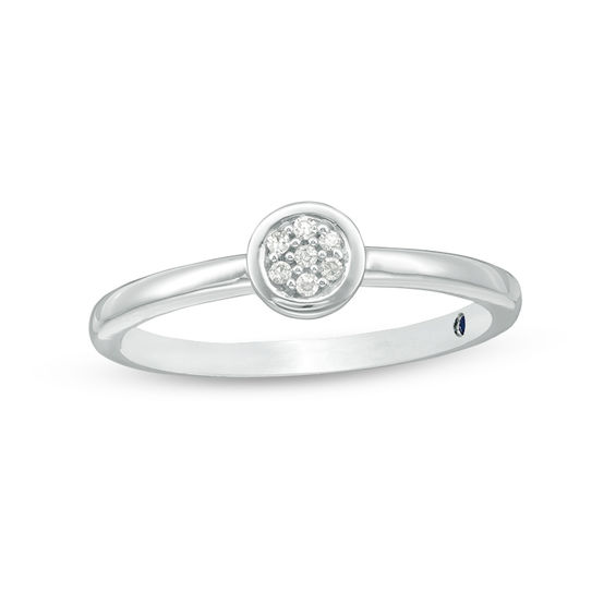 Vera Wang Love Collection Diamond Accent Composite Stackable Ring in 14K White Gold