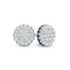 Thumbnail Image 1 of Vera Wang Love Collection 3/8 CT. T.W. Composite Diamond and Blue Sapphire Stud Earrings in Sterling Silver