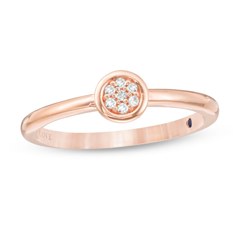 Vera Wang Love Collection Diamond Accent Composite Stackable Ring in 14K Rose Gold