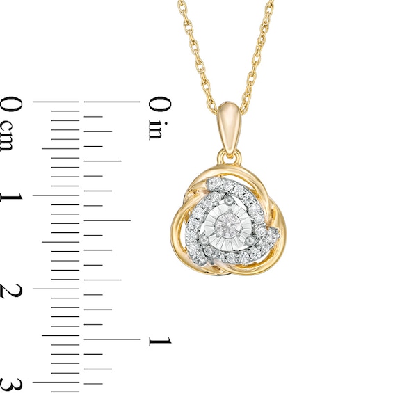 1/5 CT. T.w. Diamond Love Knot Pendant in 10K Gold
