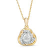 Thumbnail Image 0 of 1/5 CT. T.W. Diamond Love Knot Pendant in 10K Gold