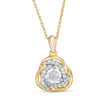 Thumbnail Image 1 of 1/5 CT. T.W. Diamond Love Knot Pendant in 10K Gold