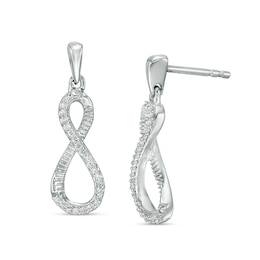 1/8 CT. T.W. Diamond Infinity Drop Earrings in Sterling Silver