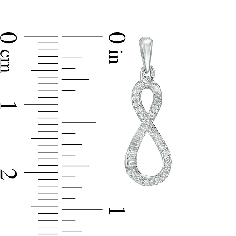 Main Image 2 of 1/8 CT. T.W. Diamond Infinity Drop Earrings in Sterling Silver