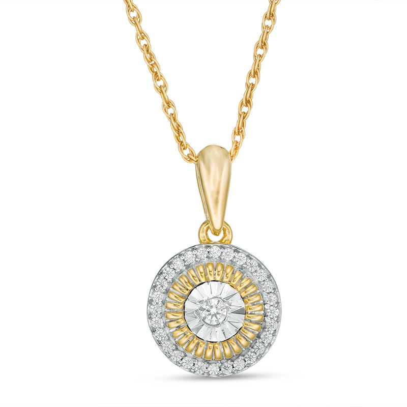 Main Image 1 of 1/10 CT. T.W. Diamond Frame Pendant in 10K Gold
