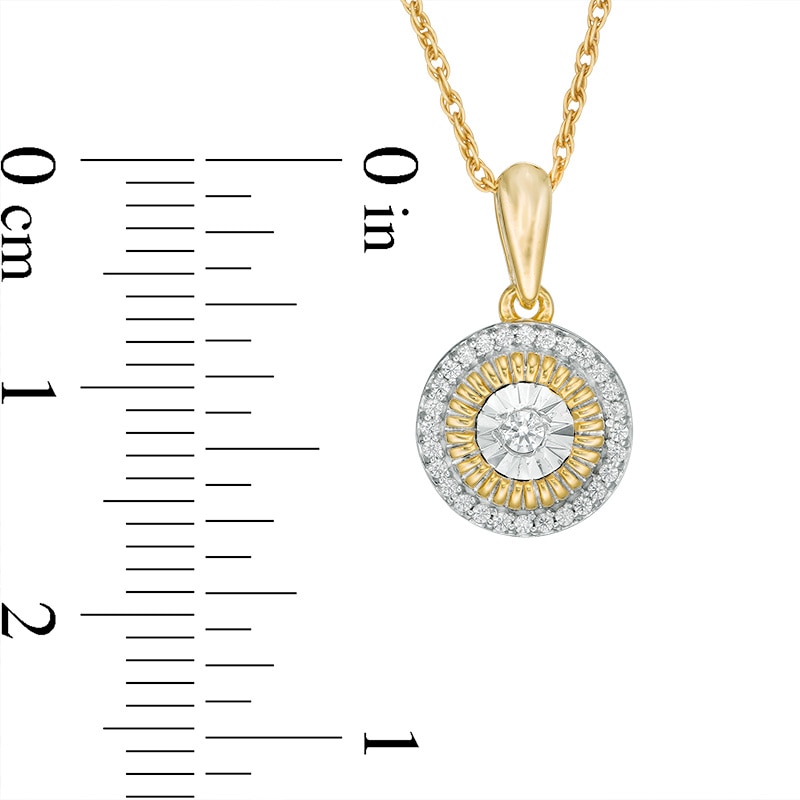 Main Image 2 of 1/10 CT. T.W. Diamond Frame Pendant in 10K Gold