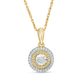 1/10 CT. T.W. Diamond Frame Pendant in 10K Gold