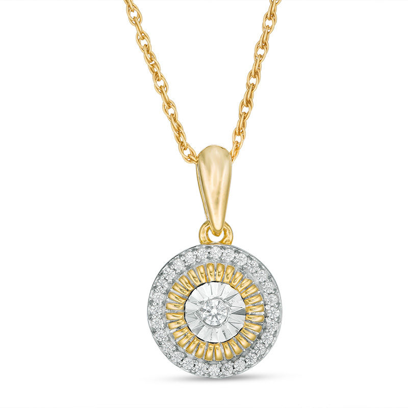 1/10 CT. T.W. Diamond Frame Pendant in 10K Gold | Zales