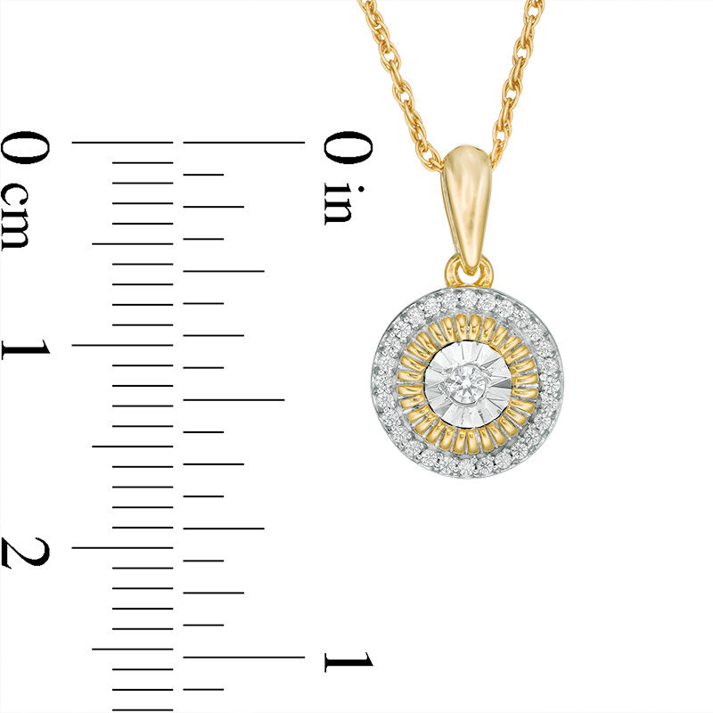 Main Image 2 of 1/10 CT. T.W. Diamond Frame Pendant in 10K Gold