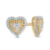 Thumbnail Image 1 of 1/6 CT. T.W. Diamond Heart Frame Stud Earrings in 10K Gold