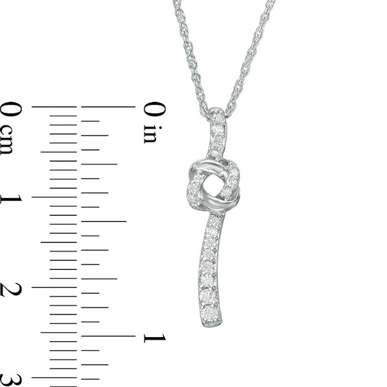 1/6 CT. T.w. Diamond Love Knot Pendant in Sterling Silver