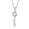 Thumbnail Image 1 of 1/6 CT. T.W. Diamond Love Knot Pendant in Sterling Silver