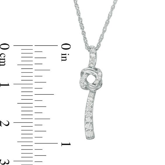 1/6 CT. T.w. Diamond Love Knot Pendant in Sterling Silver