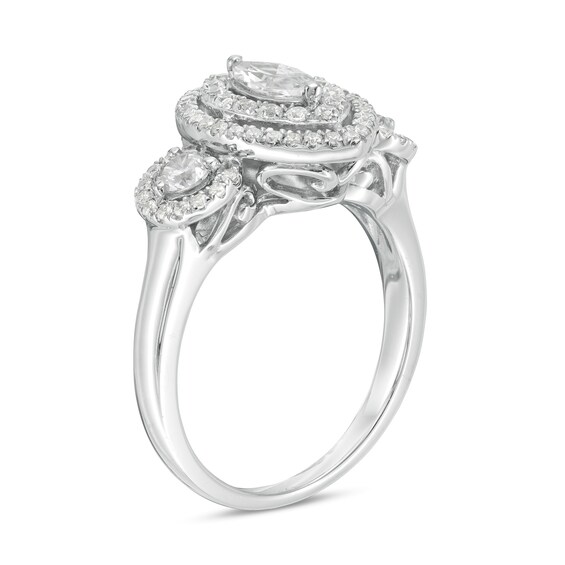 1 CT. T.w. Marquise Diamond Past Present FutureÂ® Frame Engagement Ring in 14K White Gold