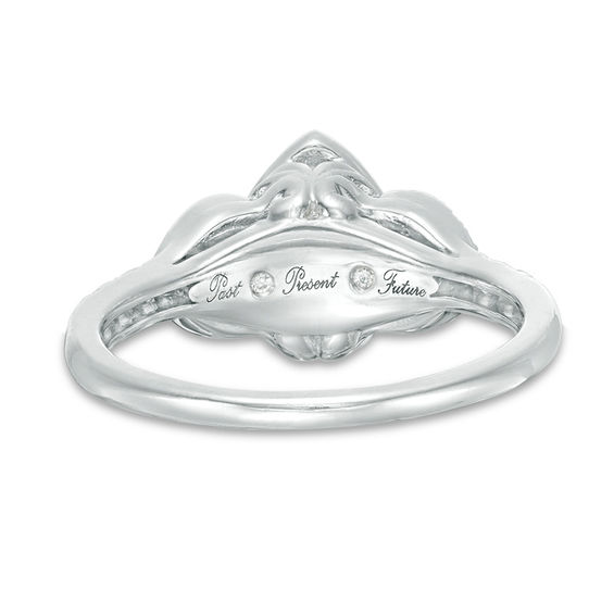 1 CT. T.w. Marquise Diamond Past Present FutureÂ® Frame Engagement Ring in 14K White Gold