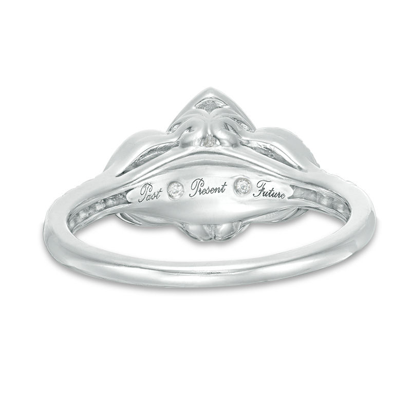 Main Image 4 of 1 CT. T.W. Marquise Diamond Past Present Future® Frame Engagement Ring in 14K White Gold