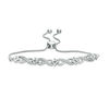 Thumbnail Image 0 of 1/8 CT. T.W. Diamond Love Knot Infinity Bolo Bracelet in Sterling Silver - 9.5"