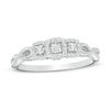 Thumbnail Image 1 of 1/6 CT. T.W. Diamond Past Present Future® Square Frame Infinity-Sides Engagement Ring in 10K White Gold